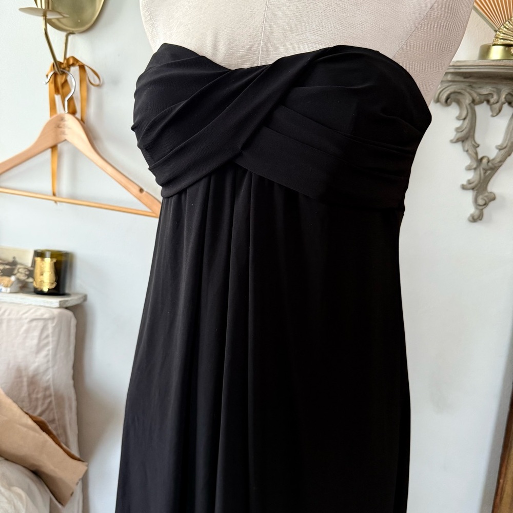 Vintage XSCAPE black sweetheart twist ruched tube top bandeau style mini dress